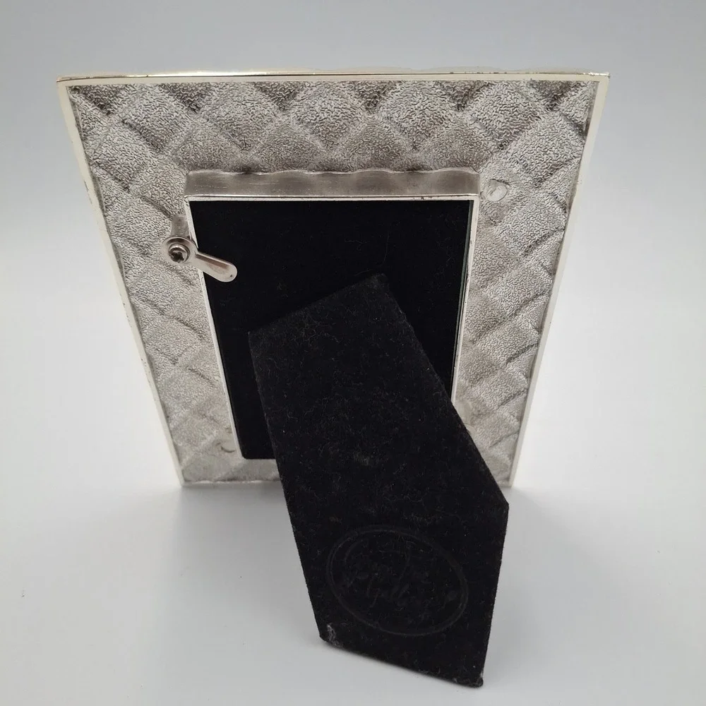 Green Tree Gallery Silver Tone Basketweave Picture Frame 2x3 Mini‎ Tabletop